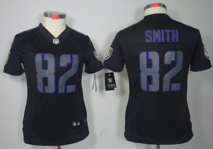 Cheap Women Nike Baltimore Ravens 82 Torrey Smith Black Impact Game LIMITED NFL Jerseys
