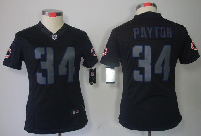 Cheap Women Nike Chicago Bears 34 Walter Payton Black Impact Game LIMITED NFL Jerseys