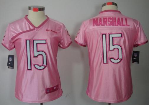 Cheap Women Nike Chicago Bears #15 Brandon Marshall Pink Love NFL Jerseys