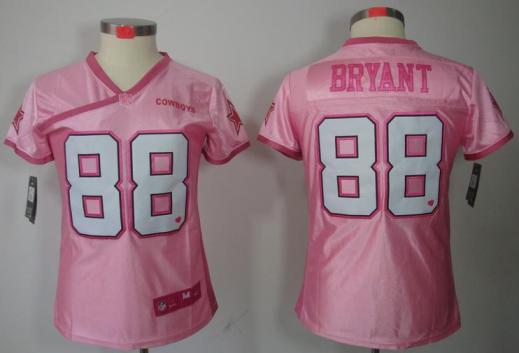 Cheap Women Nike Dallas Cowboys 88 Dez Bryant Pink Love NFL Jerseys