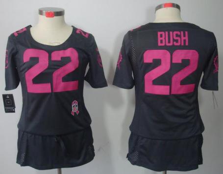 Cheap Women Nike Miami Dolphins 22 Reggie Bush Grey Breast Cancer Awareness NFL Jersey