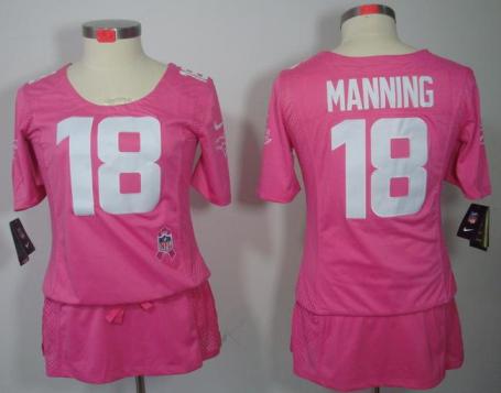 Cheap Women Nike Denver Broncos 18# Peyton Manning Pink Breast Cancer Awareness NFL Jersey