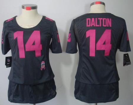 Cheap Women Nike Cincinnati Bengals 14# Andy Dalton Grey Breast Cancer Awareness NFL Jersey