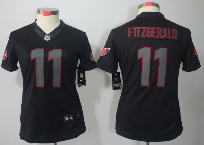 Cheap Women Nike Arizona Cardinals 11# Larry Fitzgerald Black Impact Game LIMITED NFL Jerseys