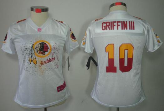 Cheap Women Nike Washington Redskins 10# Robert Griffin III White FEM FAN Elite NFL Jersey