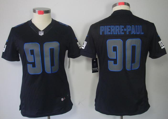 Cheap Women Nike New York Giants #90 Jason Pierre-Paul Black Impact Game LIMITED NFL Jerseys