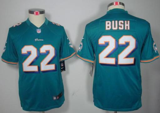 Kids Nike Miami Dolphins 22 Reggie Bush Green Game LIMITED NFL Jerseys Cheap
