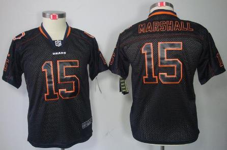Kids Nike Chicago Bears #15 Brandon Marshall Lights Out Black NFL Jerseys Cheap