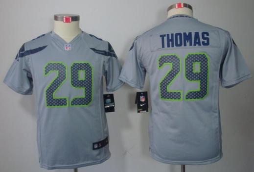 Kids Nike Seattle Seahawks 29# Earl Thomas Grey Game LIMITED NFL Jerseys Cheap