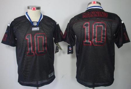 Kids Nike New New York Giants #10 Eli Manning Lights Out Black NFL Jerseys Cheap