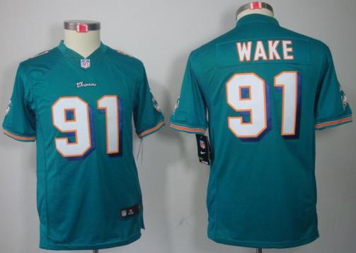 Kids Nike Miami Dolphins 91 Cameron Wake Green Game LIMITED NFL Jerseys Cheap