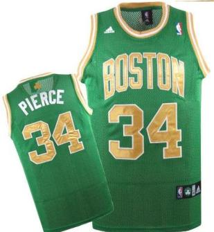 Kids Boston Celtics 34 Paul Pierce Green NBA Jersey Gold Number Cheap