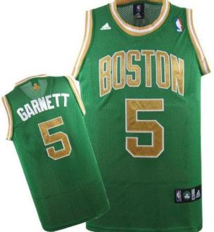 Kids Boston Celtics 5 Kevin Garnett Green NBA Jersey Gold Number Cheap