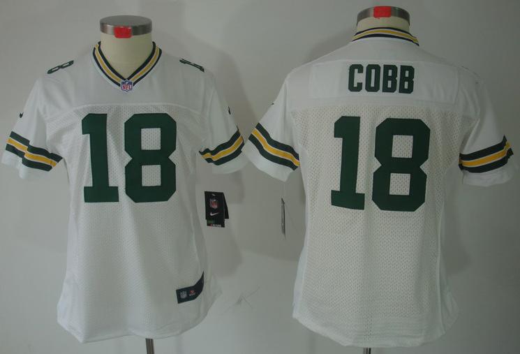 Cheap Women Nike Green Bay Packers #18 Randall Cobb White Game LIMITED NFL Jerseys