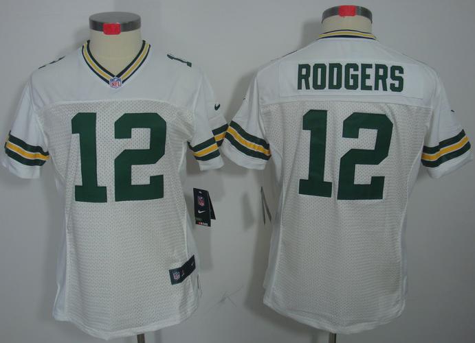 Cheap Women Nike Green Bay Packers #12 Aaron Rodgers White Game LIMITED NFL Jerseys