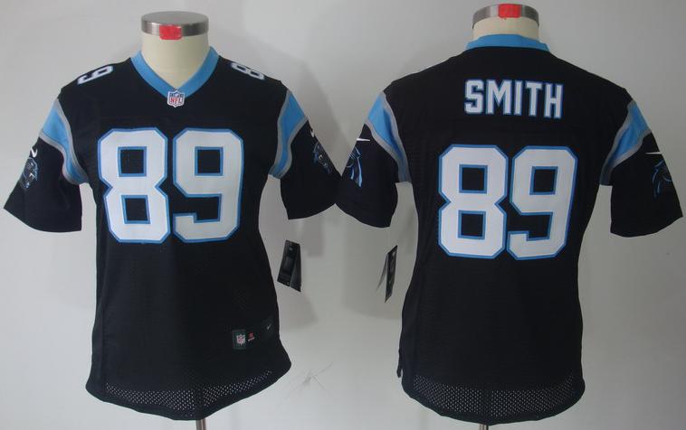 Cheap Women Nike Carolina Panthers #89 Steve Smith Black Game LIMITED NFL Jerseys