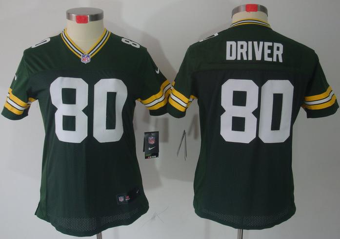 Cheap Women Nike Green Bay Packers 80 Donald Driver Green Game LIMITED NFL Jerseys