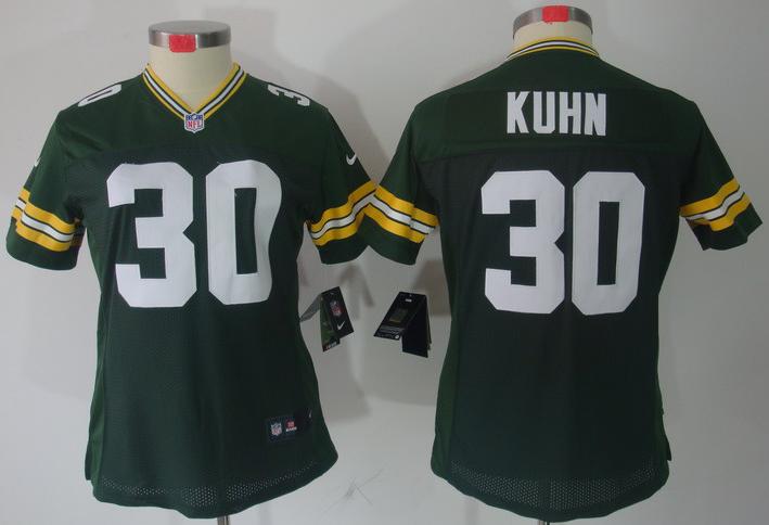 Cheap Women Nike Green Bay Packers 30# John Kuhn Green Game LIMITED NFL Jerseys