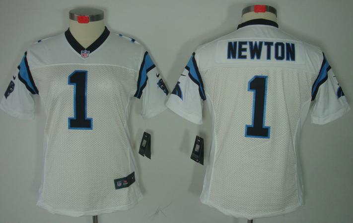 Cheap Women Nike Carolina Panthers #1 Cam Newton White Game LIMITED NFL Jerseys