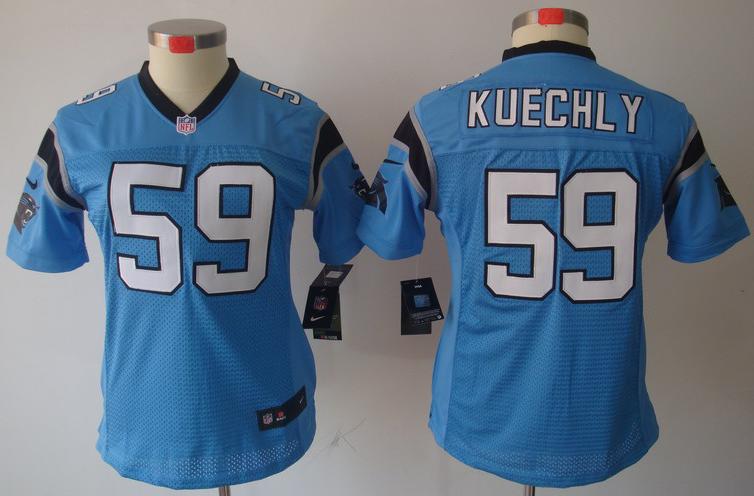 Cheap Women Nike Carolina Panthers 59 Kuechly Blue Game LIMITED NFL Jerseys