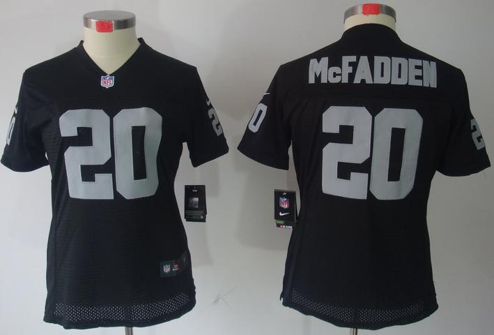 Cheap Women Nike Oakland Raiders #20 Darren McFadden Black Game LIMITED NFL Jerseys