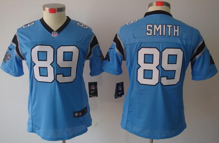Cheap Women Nike Carolina Panthers #89 Steve Smith Blue Game LIMITED NFL Jerseys