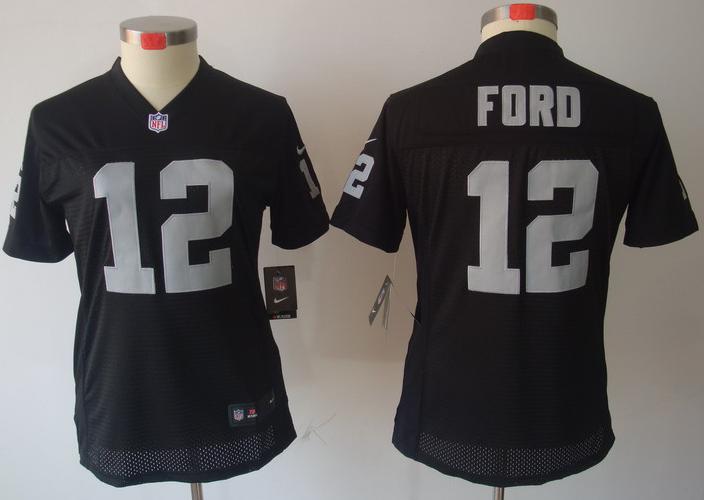 Cheap Women Nike Oakland Raiders #12 Jacoby Ford Black Game LIMITED NFL Jerseys