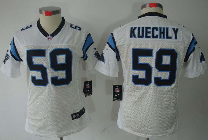 Cheap Women Nike Carolina Panthers 59 Kuechly White Game LIMITED NFL Jerseys