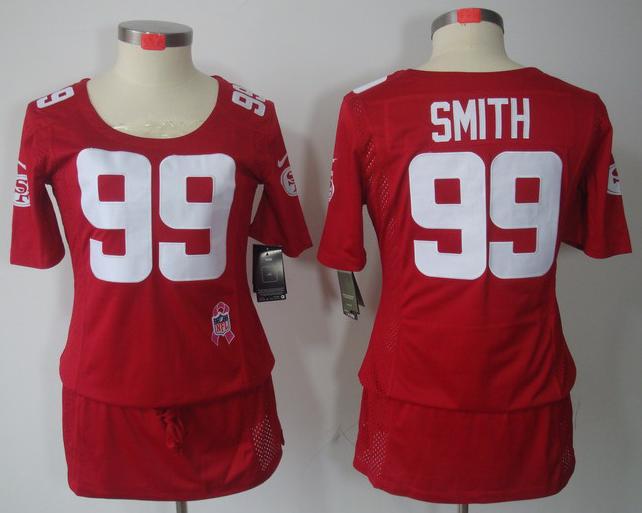 Cheap Women Nike San Francisco 49ers #99 Aldon Smith Red Breast Cancer Awareness NFL Jersey