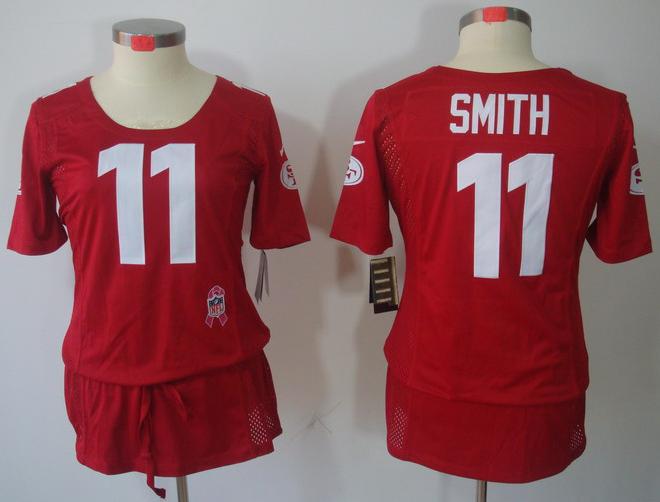 Cheap Women Nike San Francisco 49ers 11# Alex Smith Red Breast Cancer Awareness NFL Jersey