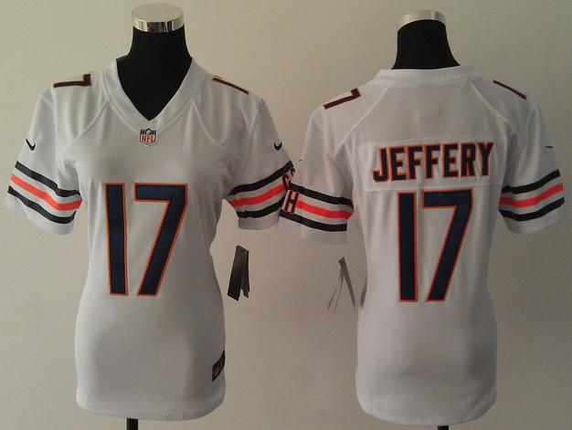 Cheap Women Nike Chicago Bears #17 Alshon Jeffery White NFL Jerseys