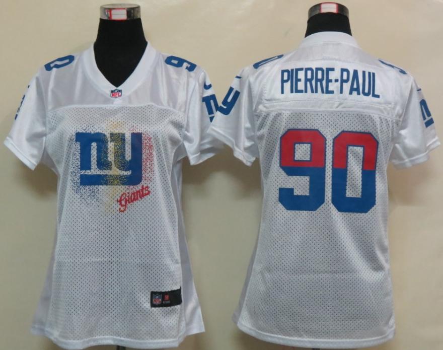 Cheap Women Nike New York Giants 90 Pierre-Paul White Women's FEM FAN Jersey