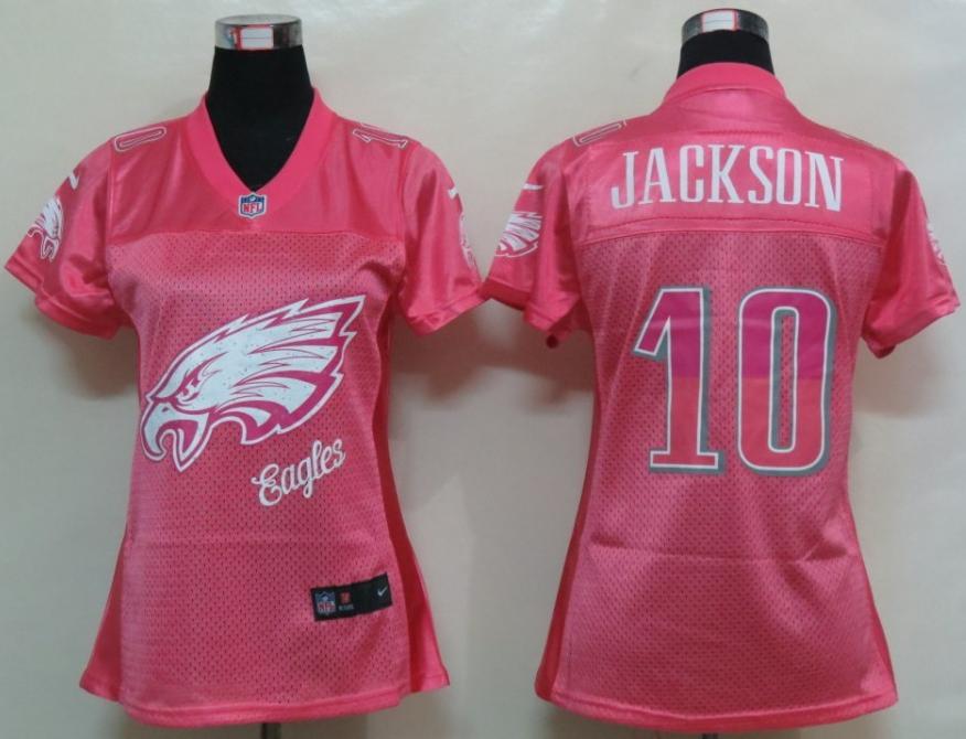 Cheap Women Nike Philadelphia Eagles 10# DeSean Jackson Pink Women's FEM FAN Jersey