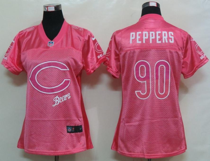 Cheap Women Nike Chicago Bears 90 Julius Peppers Pink Women's FEM FAN Jersey
