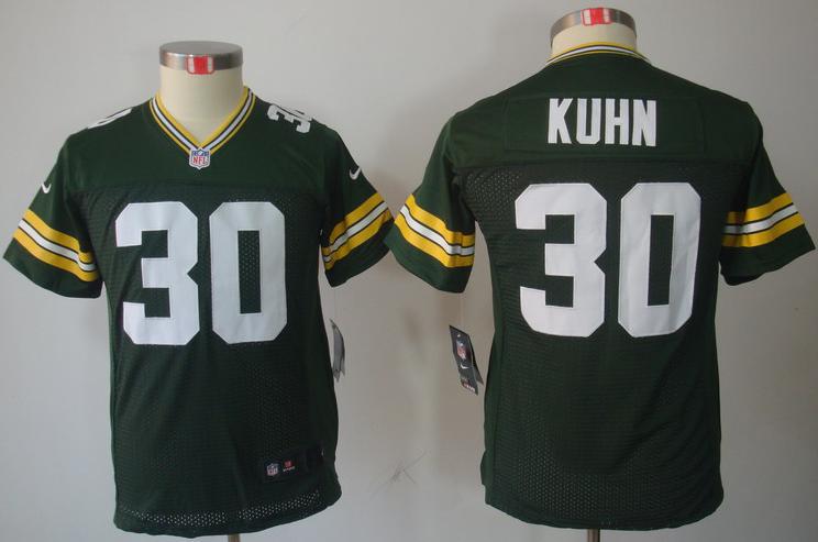 Kids Nike Green Bay Packers 30# John Kuhn Green Game LIMITED NFL Jerseys Cheap