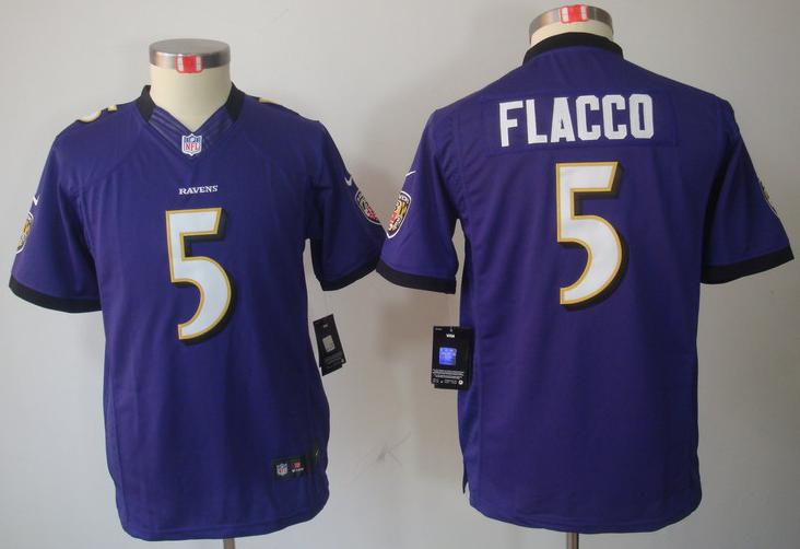 Kids Nike Baltimore Ravens #5 Joe Flacco Purple Game LIMITED NFL Jerseys Cheap