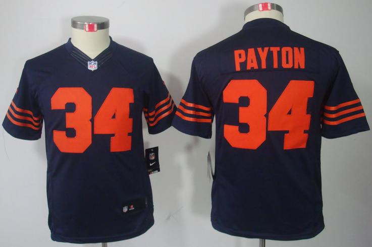 Kids Nike Chicago Bears 34 Walter Payton Blue Game LIMITED NFL Jerseys Orange Number Cheap