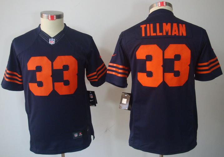 Kids Nike Chicago Bears 33 Charles Tillman Blue Game LIMITED NFL Jerseys Orange Number Cheap