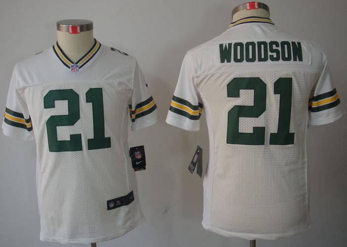 Kids Nike Green Bay Packers #21 Charles Woodson White Game LIMITED NFL Jerseys Cheap