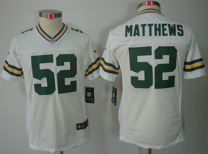 Kids Nike Green Bay Packers #52 Clay Matthews White Game LIMITED NFL Jerseys Cheap