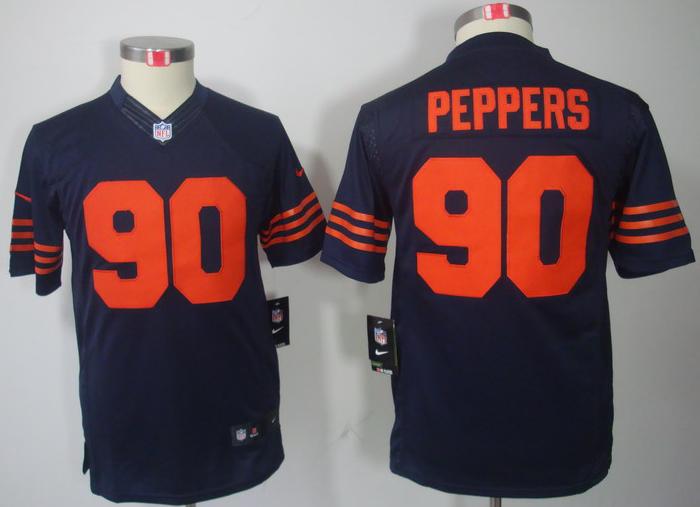 Kids Nike Chicago Bears 90 Peppers Blue Game LIMITED NFL Jerseys Orange Number Cheap