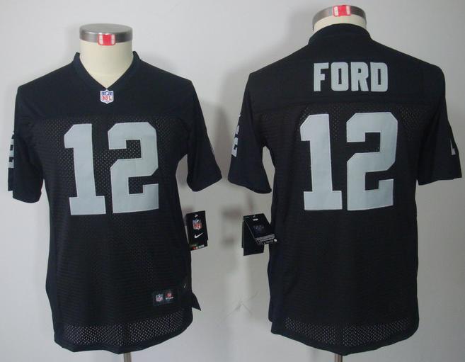 Kids Nike Oakland Raiders #12 Jacoby Ford Black Game LIMITED NFL Jerseys Cheap