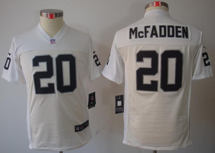 Kids Nike Oakland Raiders #20 Darren McFadden White Game LIMITED NFL Jerseys Cheap