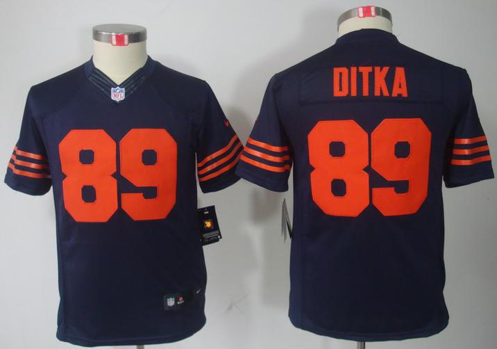 Kids Nike Chicago Bears 89 Mike DITKA Blue Game LIMITED NFL Jerseys Orange Number Cheap