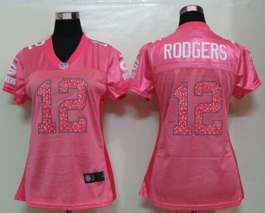 Cheap Women Nike Green Bay Packers #12 Aaron Rodgers Pink Elite NFL Jerseys