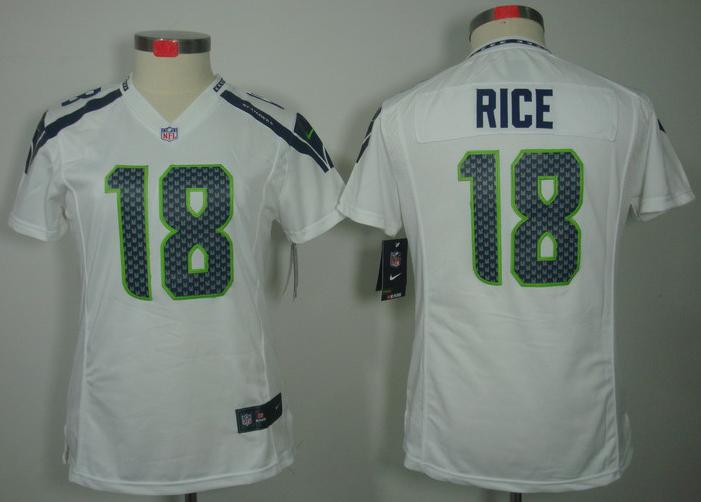 Cheap Women Nike Seattle Seahawks 18# Sidney Rice White Game LIMITED NFL Jerseys
