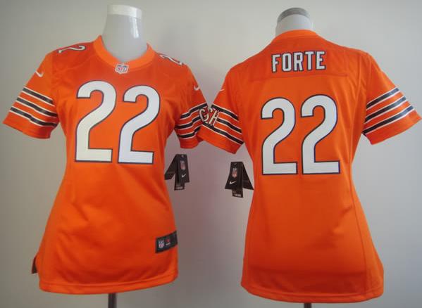 Cheap Women Nike Chicago Bears 22# Matt Forte Orange NFL Jerseys