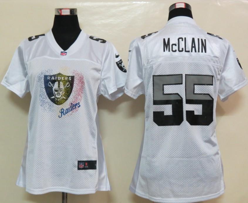 Cheap Women Nike Oakland Raiders #55 Rolando McClain White FEM FAN NFL Jersey