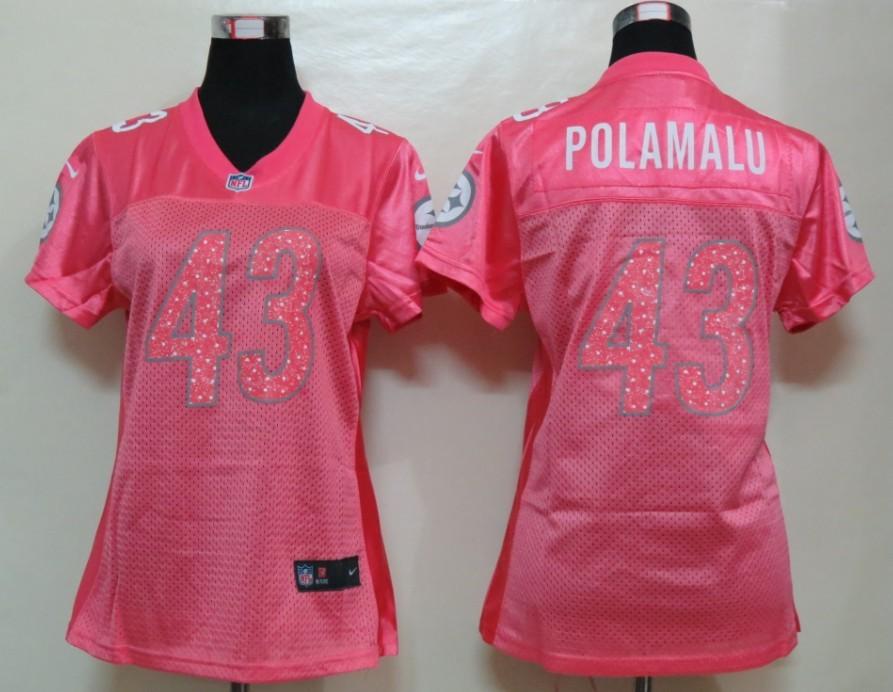Cheap Women Nike Pittsburgh Steelers 43# Troy Polamalu Pink Elite NFL Jerseys