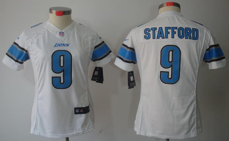 Cheap Women Nike Detroit Lions 9# Matthew Stafford White Game LIMITED NFL Jerseys